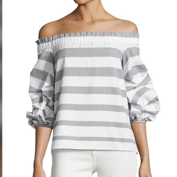 ALEXIS Juneau Wide-Stripe Off-the-Shoulder Top XS - Picture 3 of 11